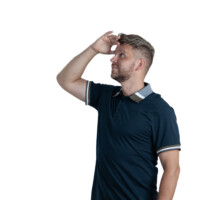 Studio portrait simulating a corporate presentation. studio portrait of man giving presentation – business concept photo