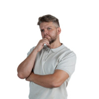 Lifestyle portrait for promotional purposes. studio portrait of man in casual outfit – business style